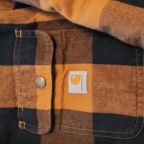 Carhartt Men's Tan and Black Checkered Shirt Jacket - Picture 4 of 5